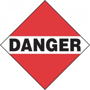Plaque-étiquette TDM Danger, chargement mixte (vinyle)